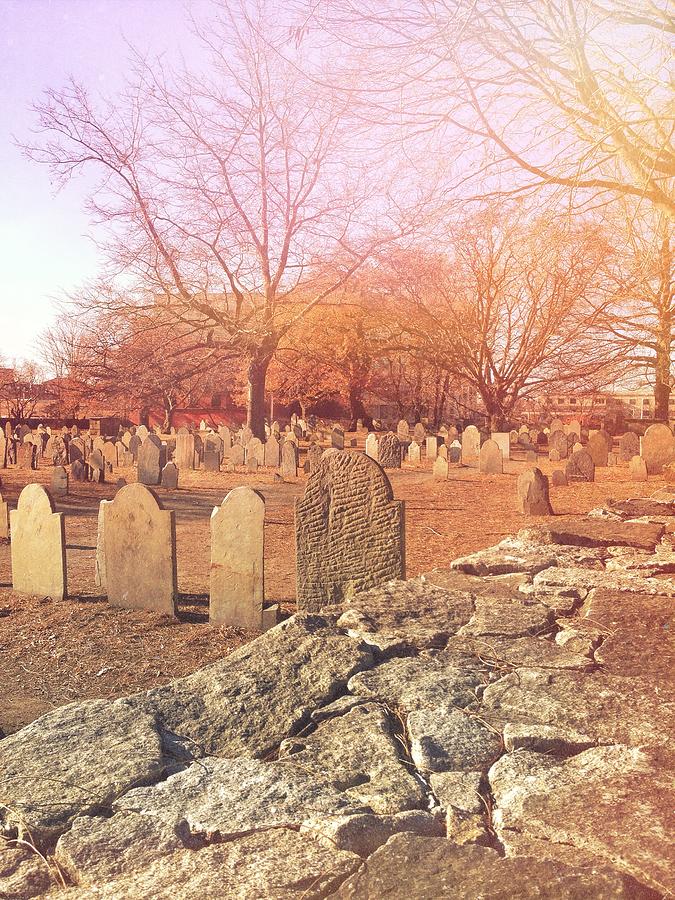 Spooky Graveyard Salem Massachusetts trees stone Photograph by Andy ...