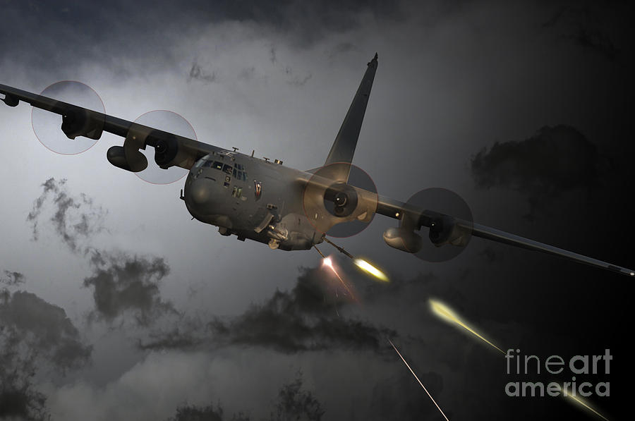Ac-130 Digital Art - Spooky by Airpower Art