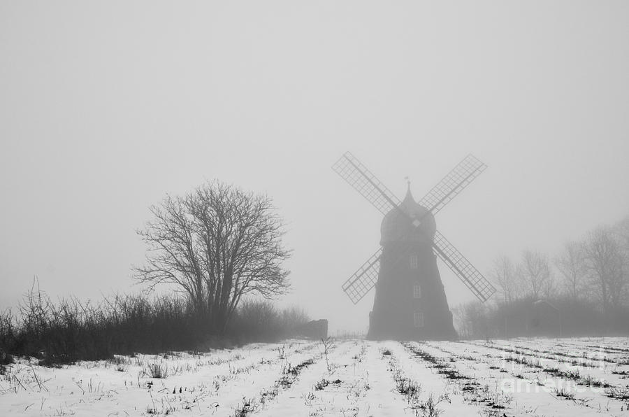 Winter Photograph - Spooky windmill by Kennerth and Birgitta Kullman