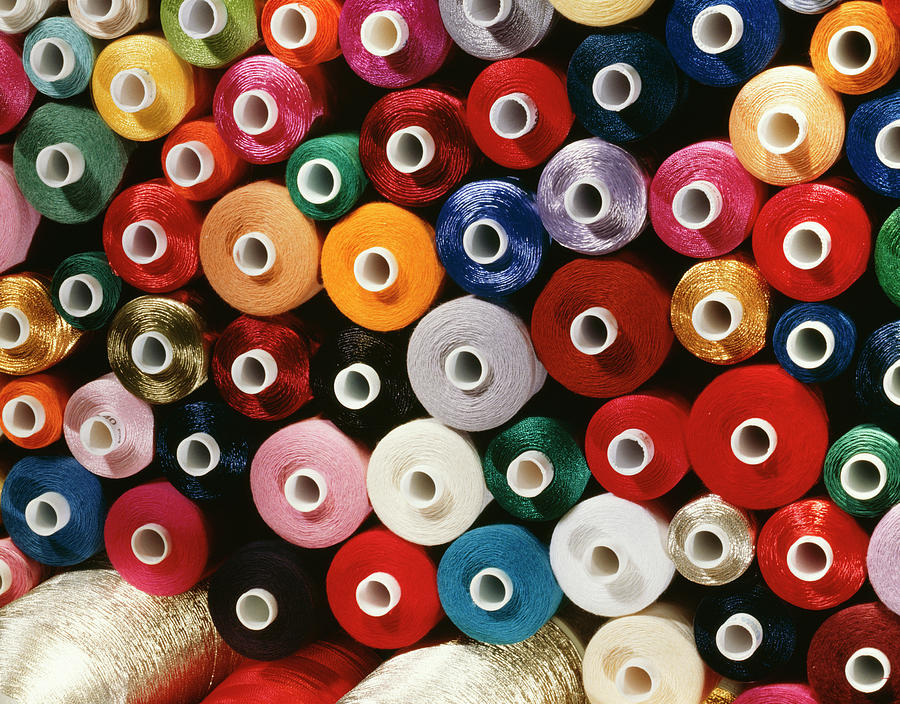 Textile Photograph - Spools Of Cotton by Steve Allen/science Photo Library