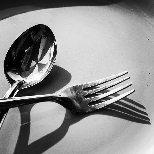 Fork Photograph - Spoon And Fork by Hitendra SINKAR
