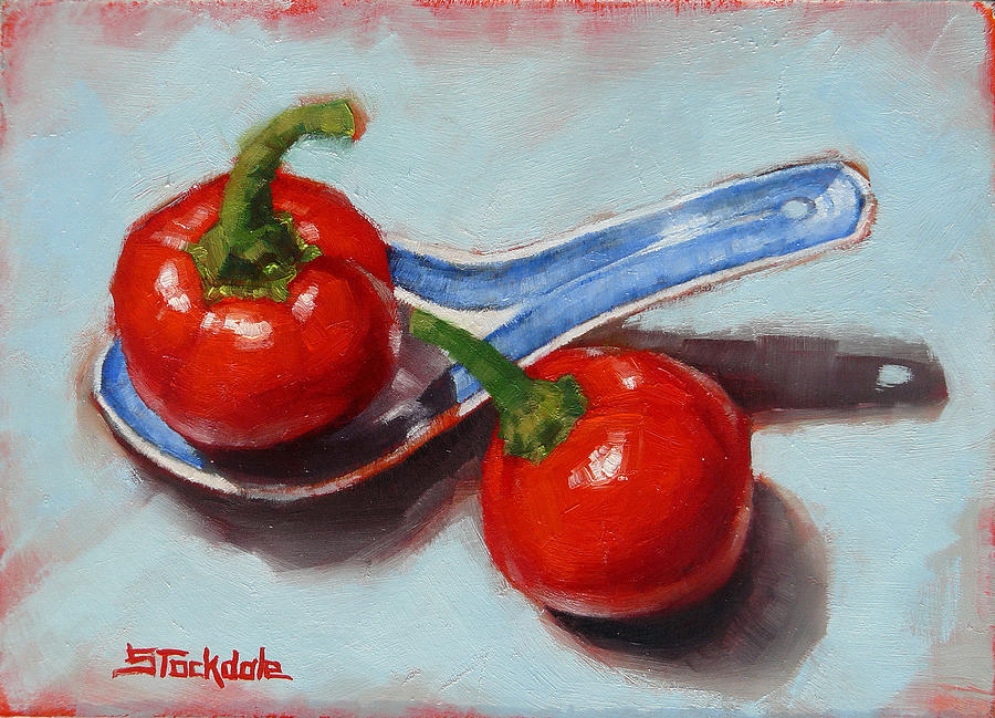 Spoonful Of Chilli Painting by Margaret Stockdale