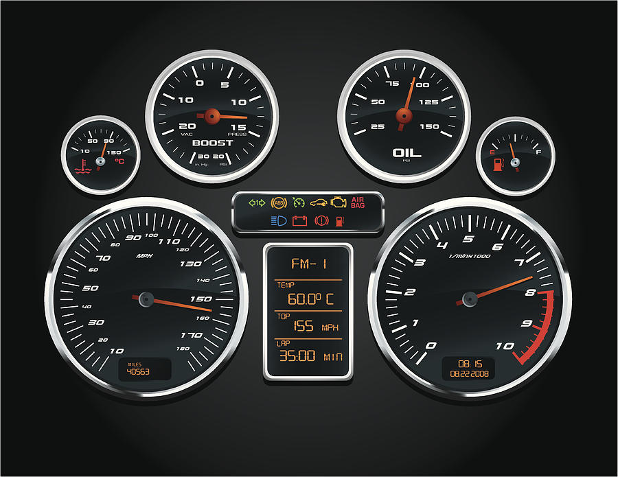 Sport Car Speedometer Drawing by Susaro