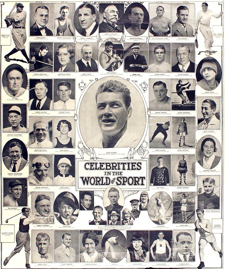 Celebrity Photograph - Sport Celebrities - 1920s by Thea Recuerdo