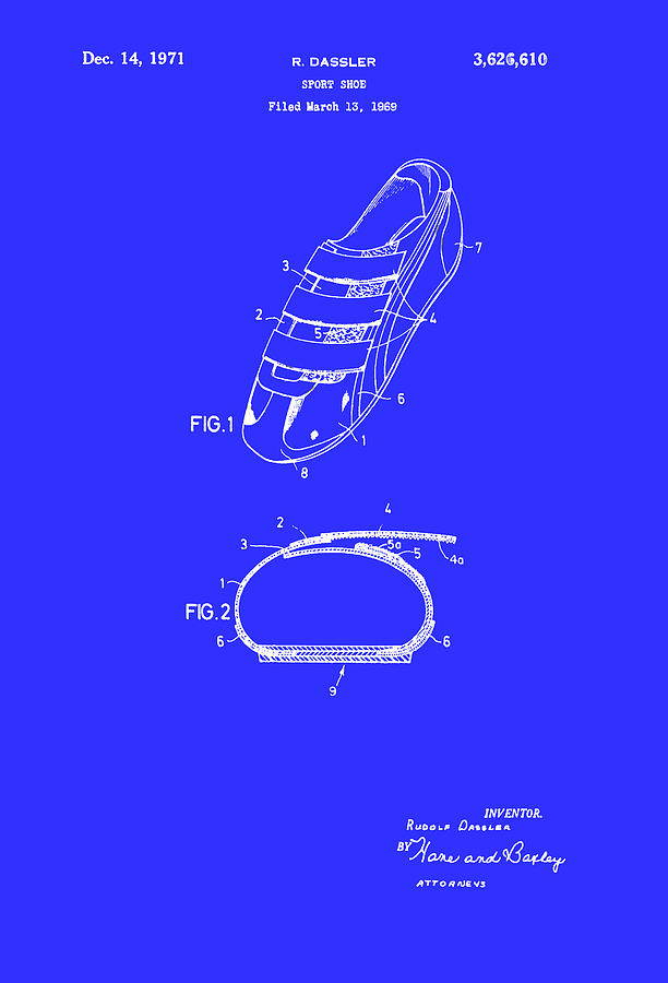 Sport Shoe Patent 1971 Drawing by Mountain Dreams