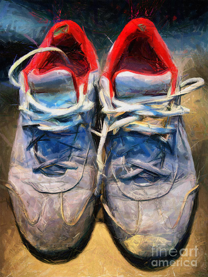 Sport Shoes Drawing Mixed Media