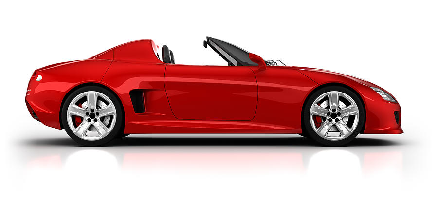 Sports car in studio, side view - isolated/clipping path Photograph by Henrik5000