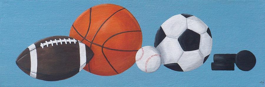 Sports Painting - Sports Line Up by Tracie Davis