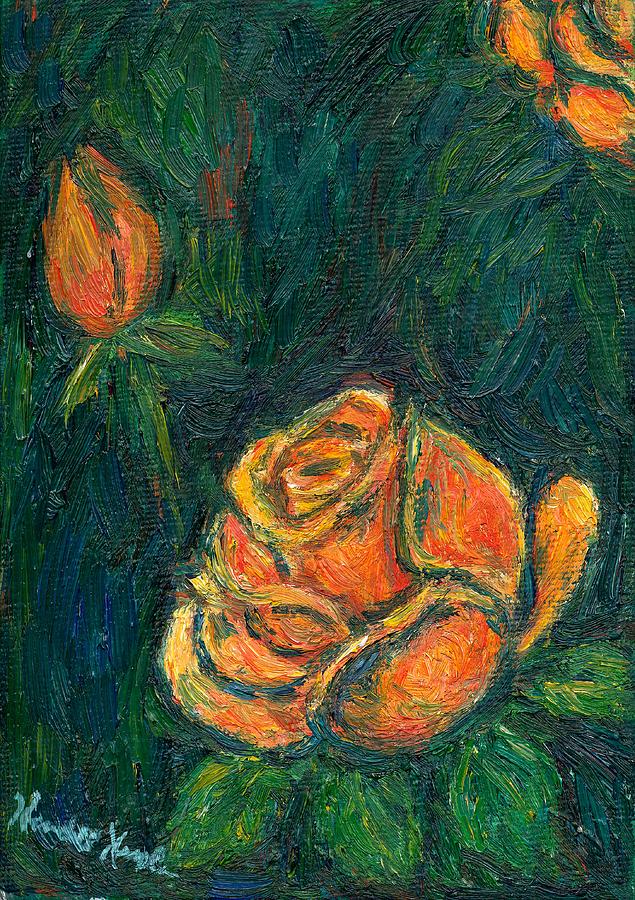 Spotlight Rose Painting by Kendall Kessler