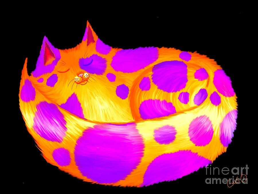 Cat Painting - Spotted Cat by Nick Gustafson