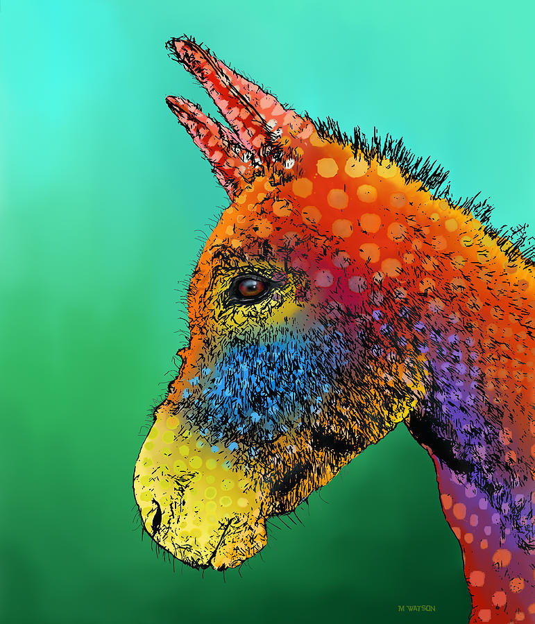 Spotted Donkey Digital Art by Marlene Watson