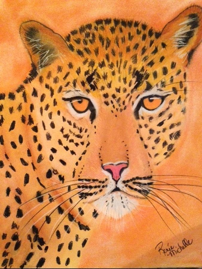 Leopard Pastel - Spotted Hunter by Renee Michelle Wenker