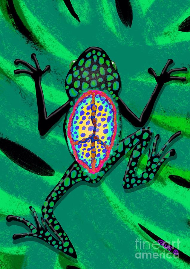 Frog Painting - Spotted Peace Frog by Nick Gustafson