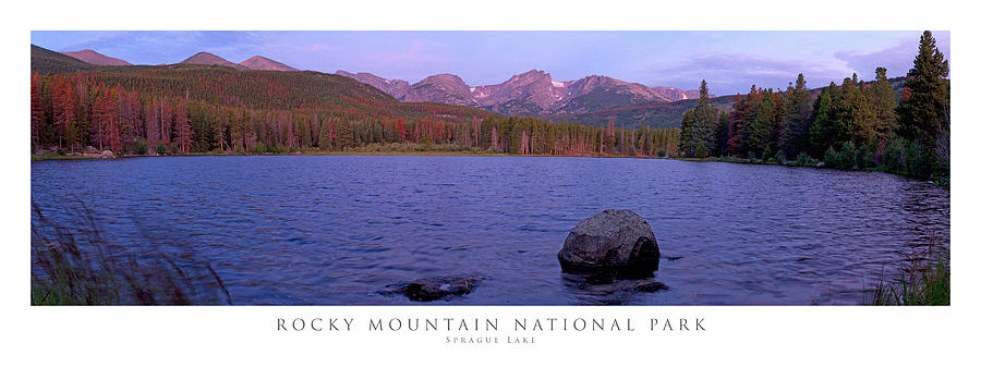 Sprague Lake Rocky Mountain National Park Photo Art Print Poster 18x12 inch