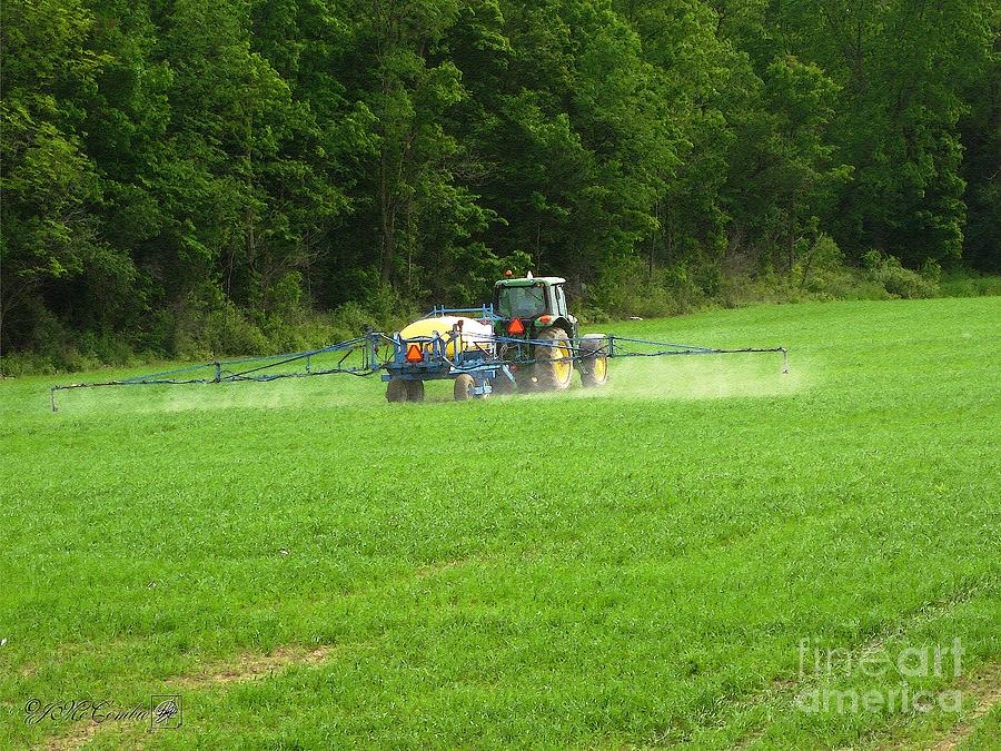 Spraying the Field in June Painting by J McCombie