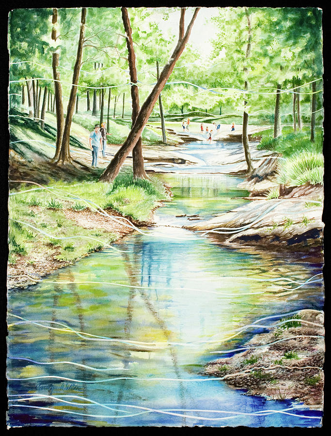 Spring at Gentry Park Painting by Carolyn Coffey Wallace