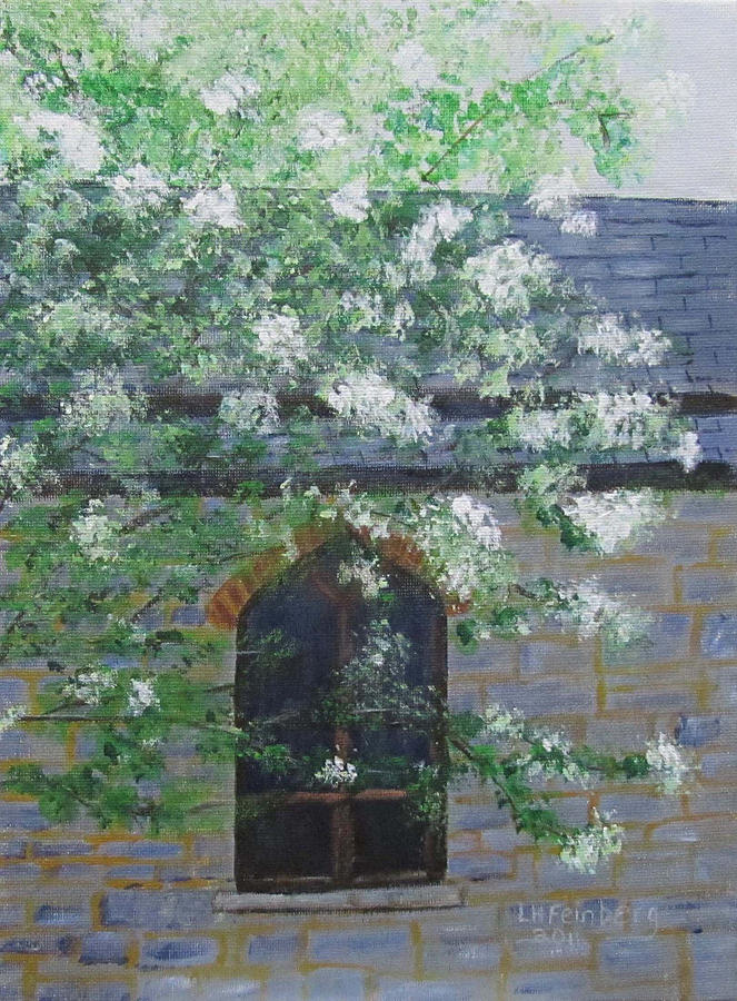 Spring at Grace Church Painting by Linda Feinberg