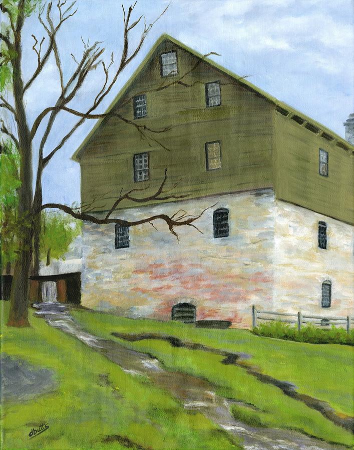 Landscape Painting - Spring at the Mill by Deborah Butts