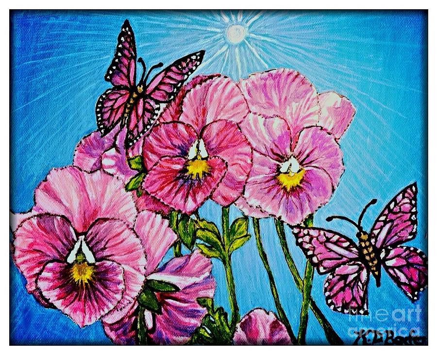 Spring Beauties Pansy Pinwheels Painting by Kimberlee Baxter