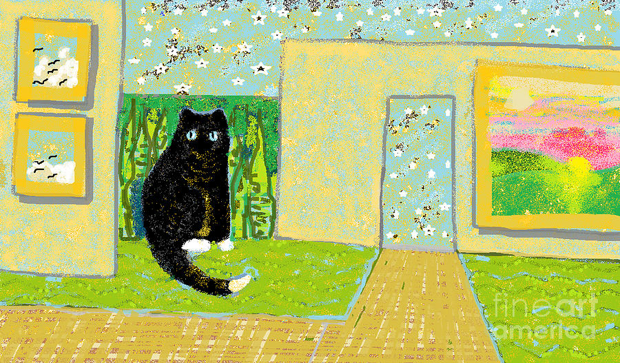 Cat Digital Art - Spring by Beebe Barksdale-Bruner Cat Digital Art - Spring by Beebe Barksdale-Bruner