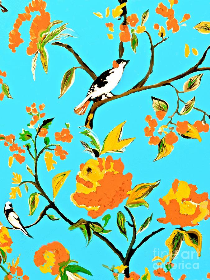 Spring Birds Are In The Air Painting by Saundra Myles