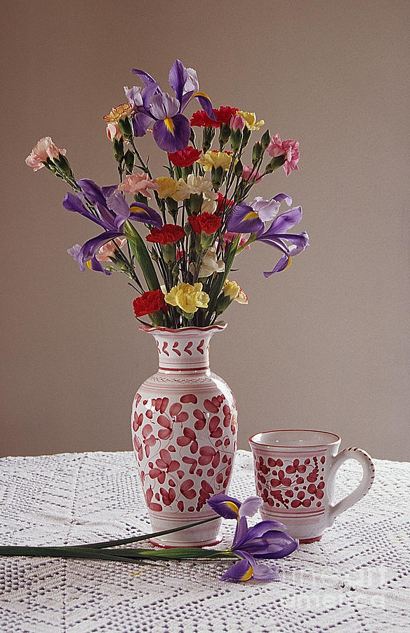 Iris Photograph - Spring Blooms and Tea by Sharon Elliott