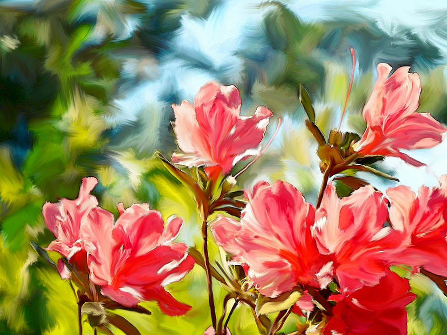 Flower Digital Art - Spring Blooms in Abstract by Cheryl LaPrade