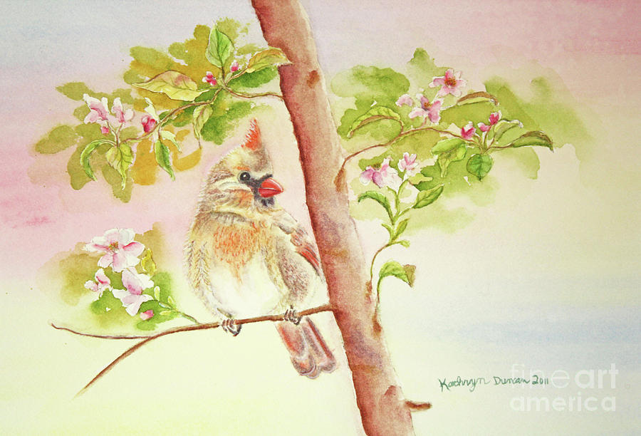 Cardinal Painting - Spring Blossoms II by Kathryn Duncan