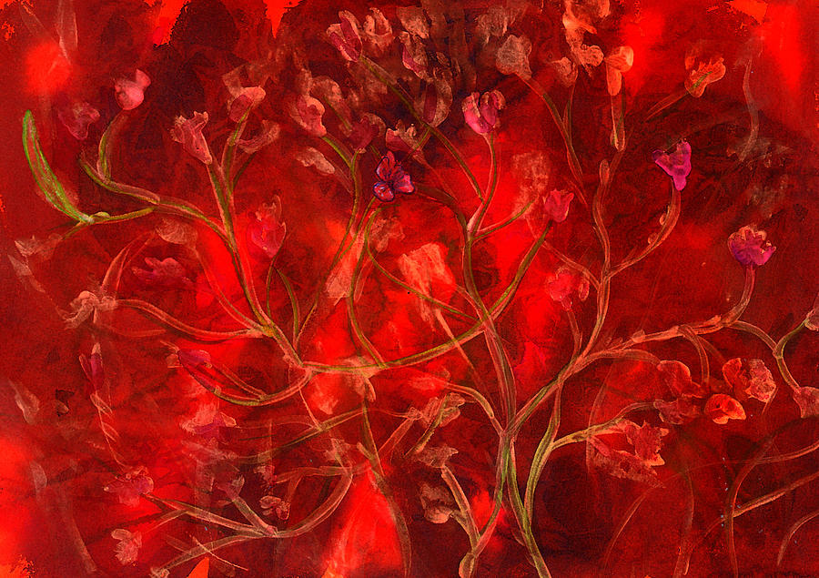 Spring Blossoms In Red Painting