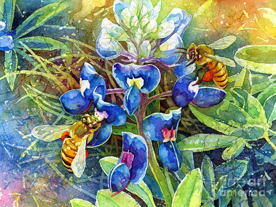 Bluebonnet Painting - Spring Breeze by Hailey E Herrera