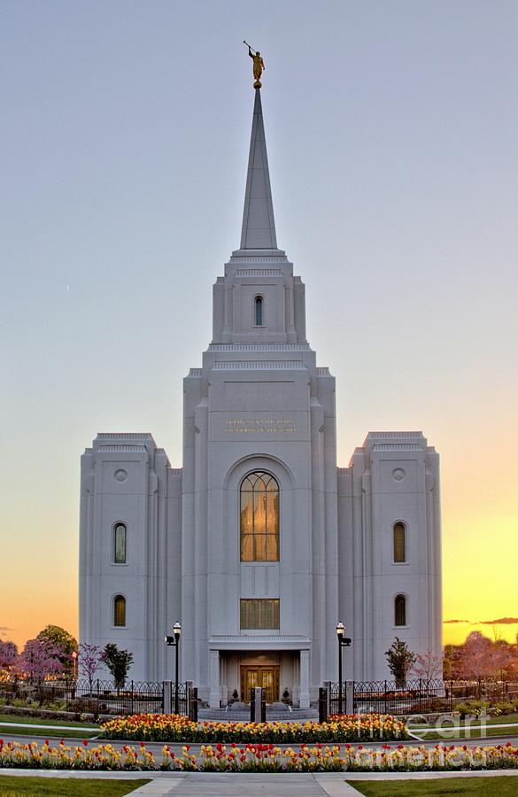 Spring Brigham City Temple Photograph by Roxie Crouch