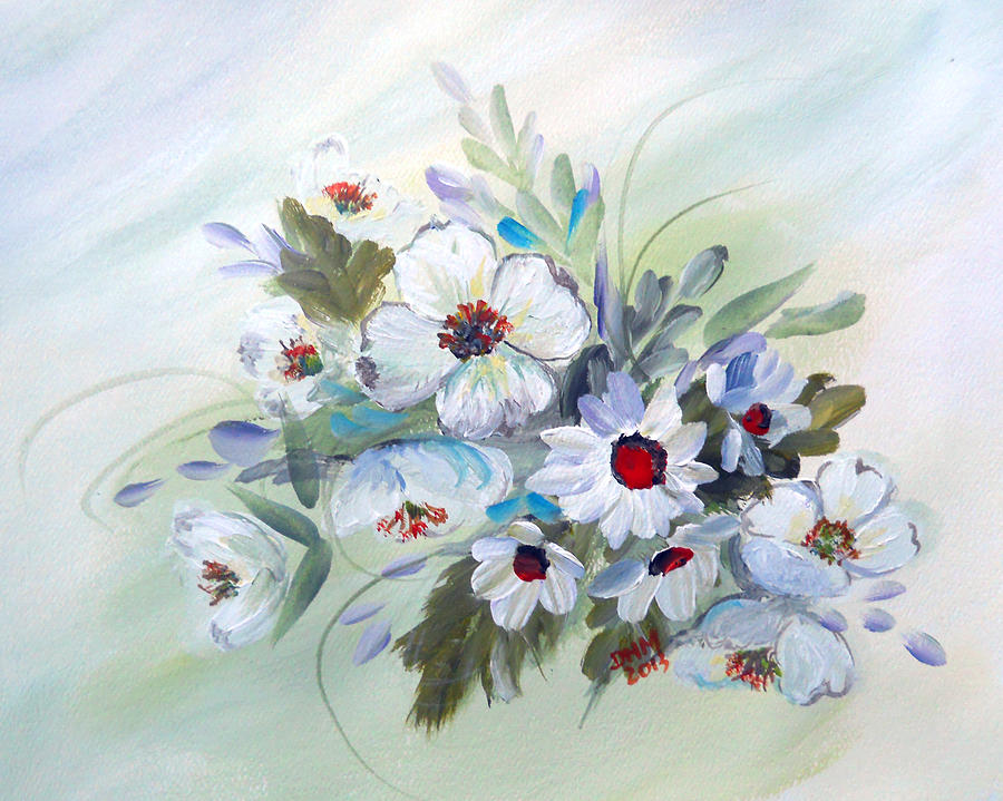 Spring Call in White Painting by Dorothy Maier