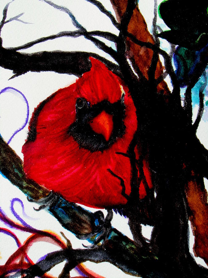 Cardinal #1 Painting by Lil Taylor