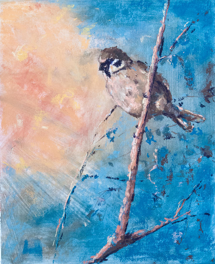 Spring Chickadee Painting by Jim Fronapfel