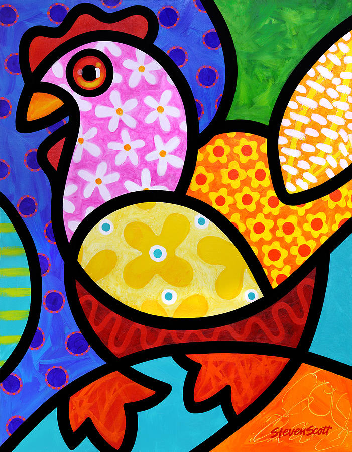 Spring Chicken Painting by Steven Scott
