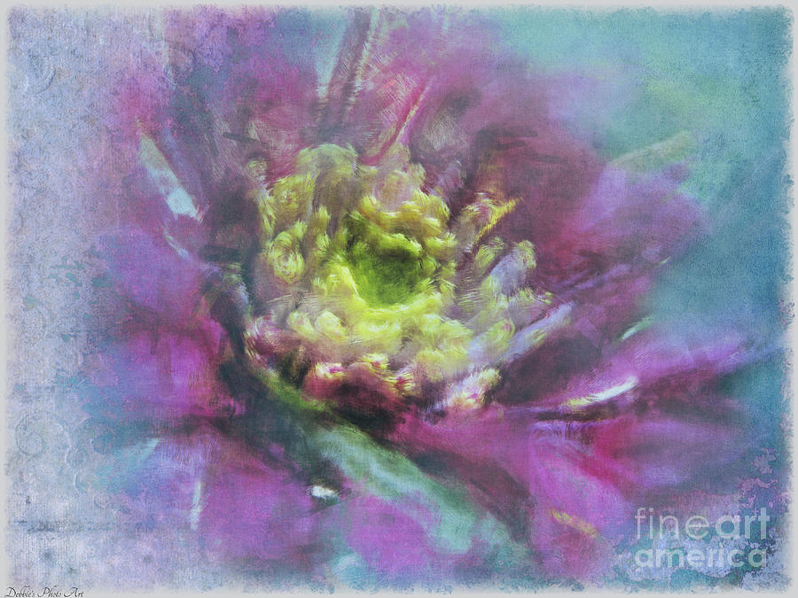 Spring Colors - Purple  chrysanthemum - Digital Paint effect Photograph by Debbie Portwood