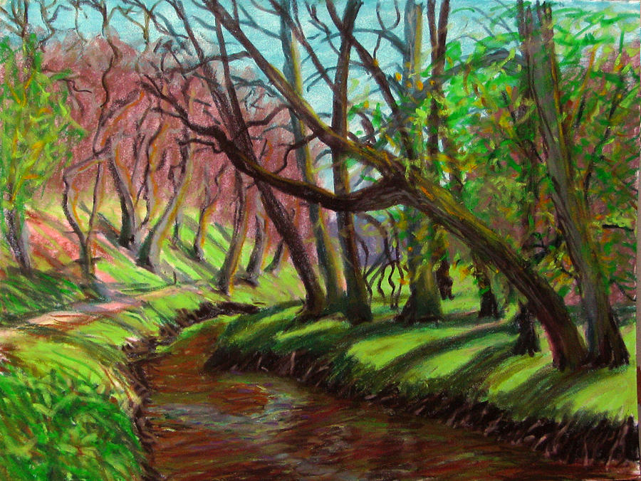 Spring Creek Pastel by Art Nomad Sandra  Hansen