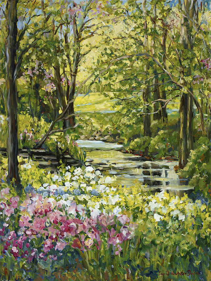 Spring Creek Rockford IL Painting by Ingrid Dohm