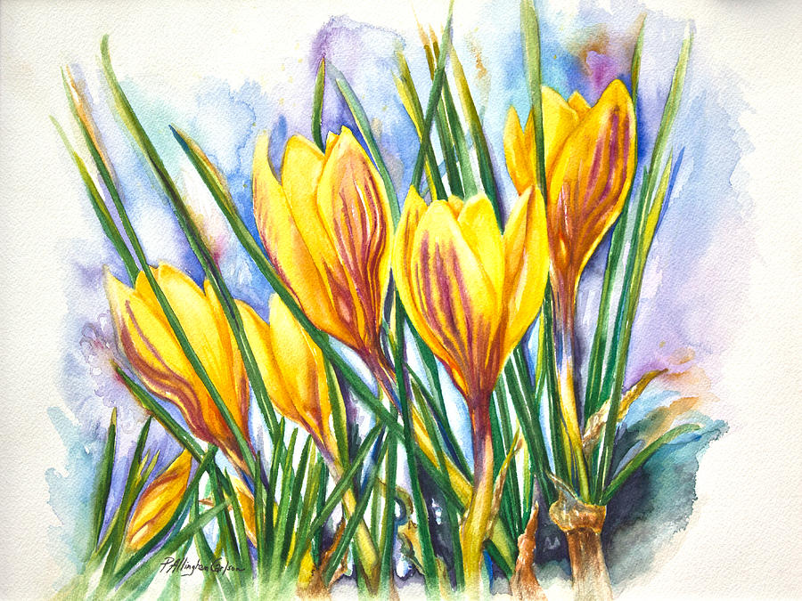 Spring Crocus Painting by Patricia Allingham Carlson