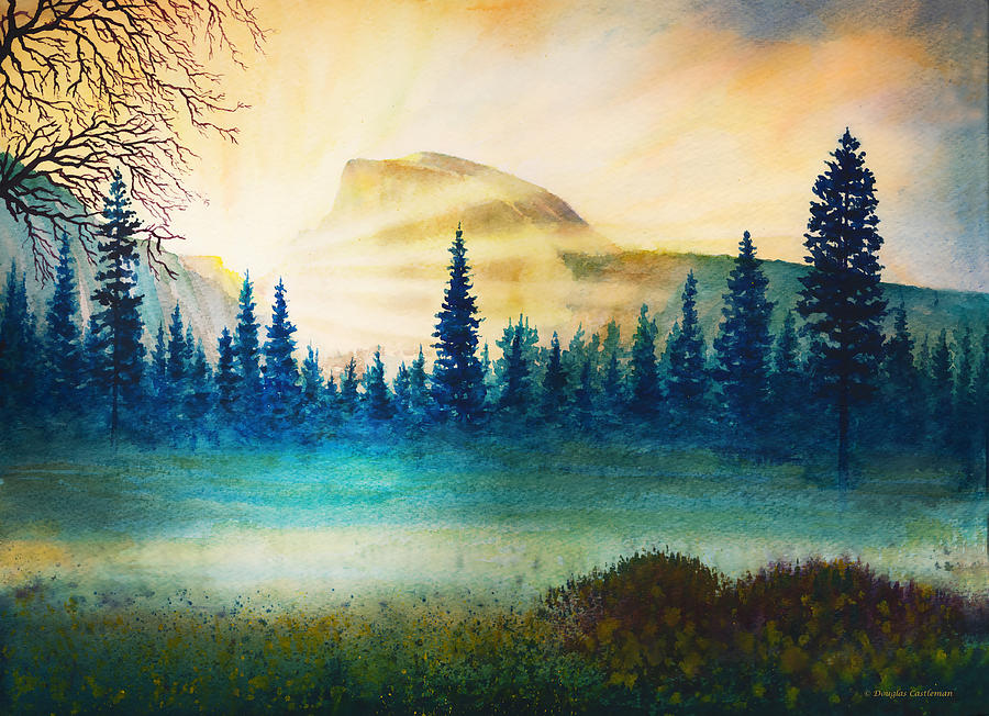 Spring Dawn Yosemite Valley Painting by Douglas Castleman