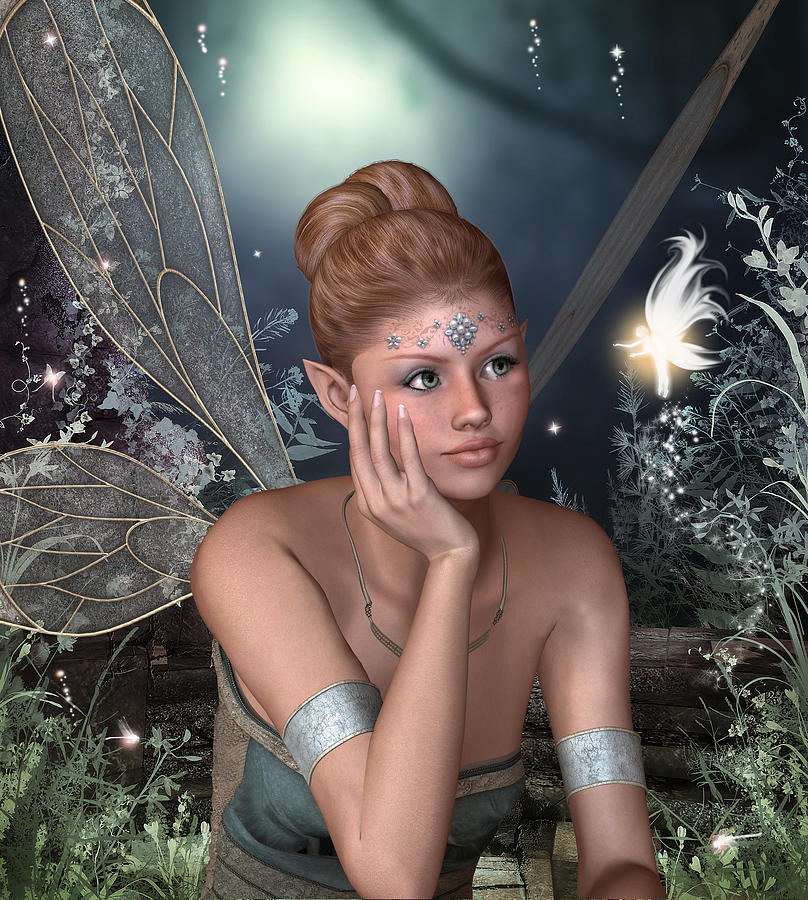 Fantasy Digital Art - Spring Fae 7 by David Griffith