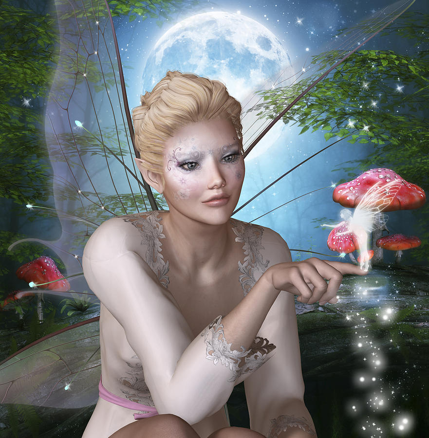 Fantasy Digital Art - Spring Fae 8 by David Griffith