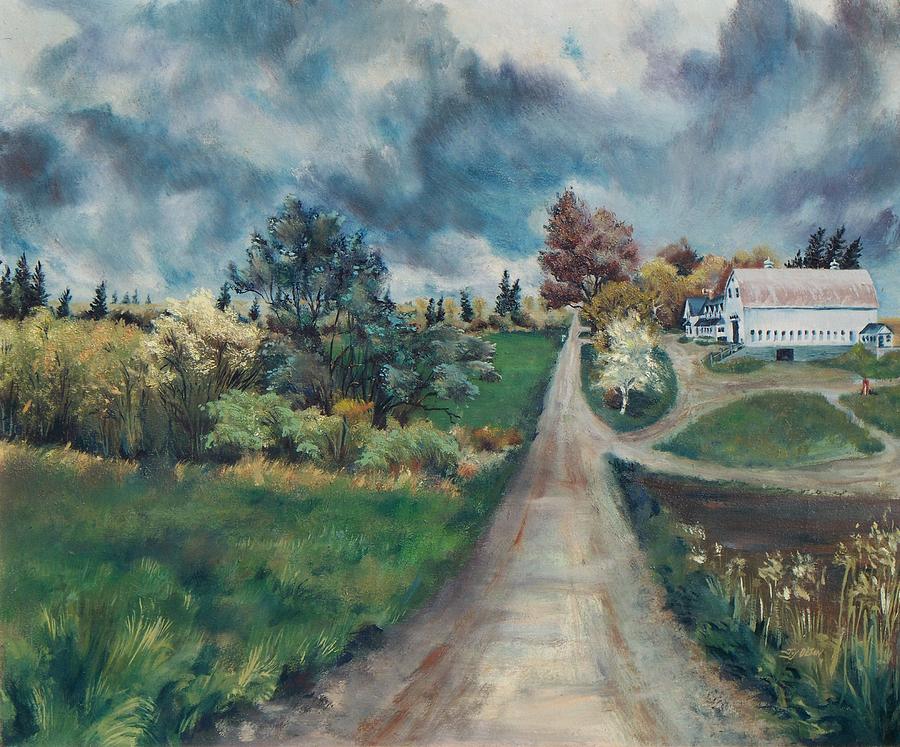 Spring Farm Painting by Joy Nichols