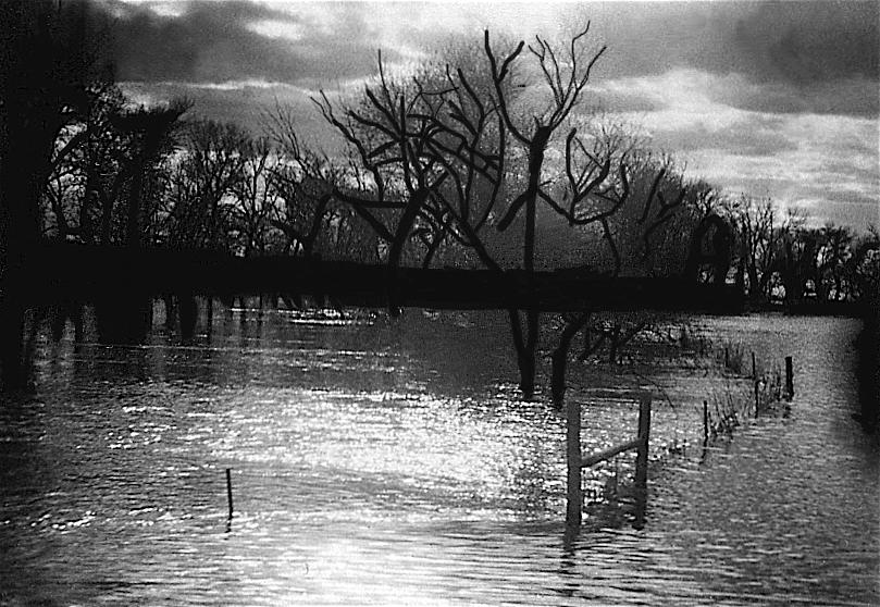 Spring flooding Aberdeen South Dakota 1966 black and white Photograph by David Lee Guss