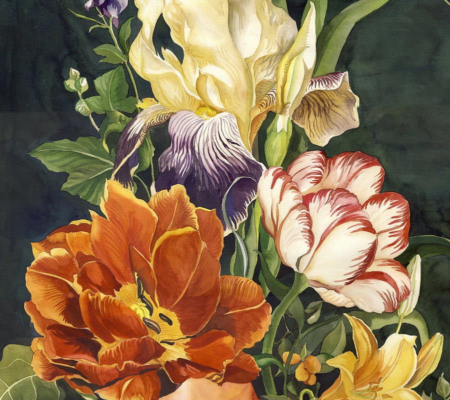 Spring Flower Bouquet Painting by Alfred Ng