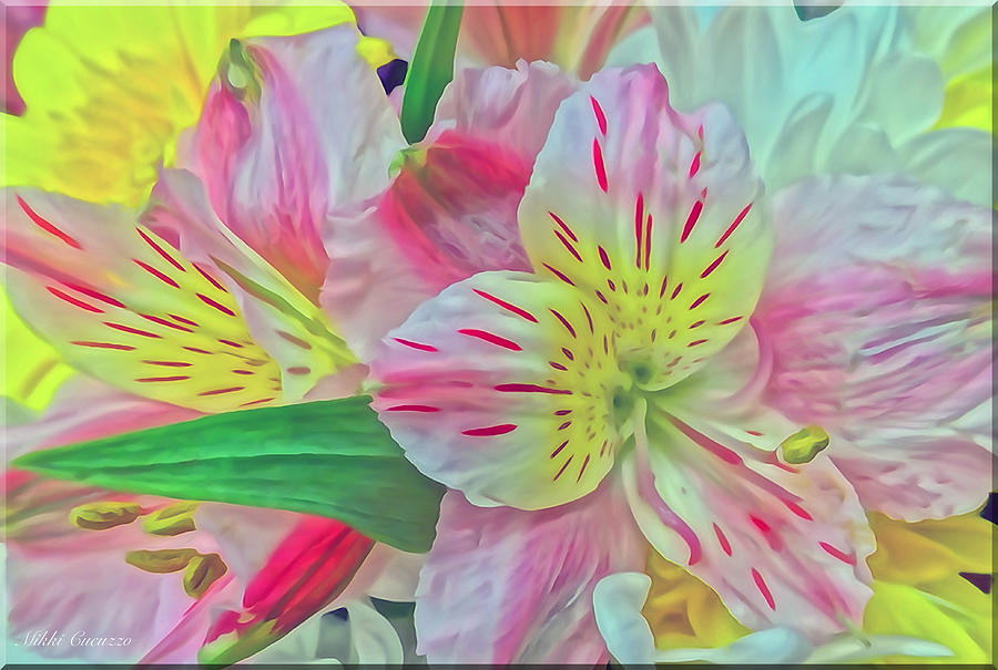 Spring Flowers Digitally Painted Photograph by Mikki Cucuzzo