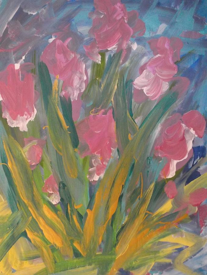 Pink Painting - Spring Flowers by Lois D  Psutka