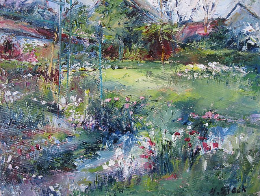 Spring Flowers Monets Garden Mixed Media by Niamh Slack - Fine Art America