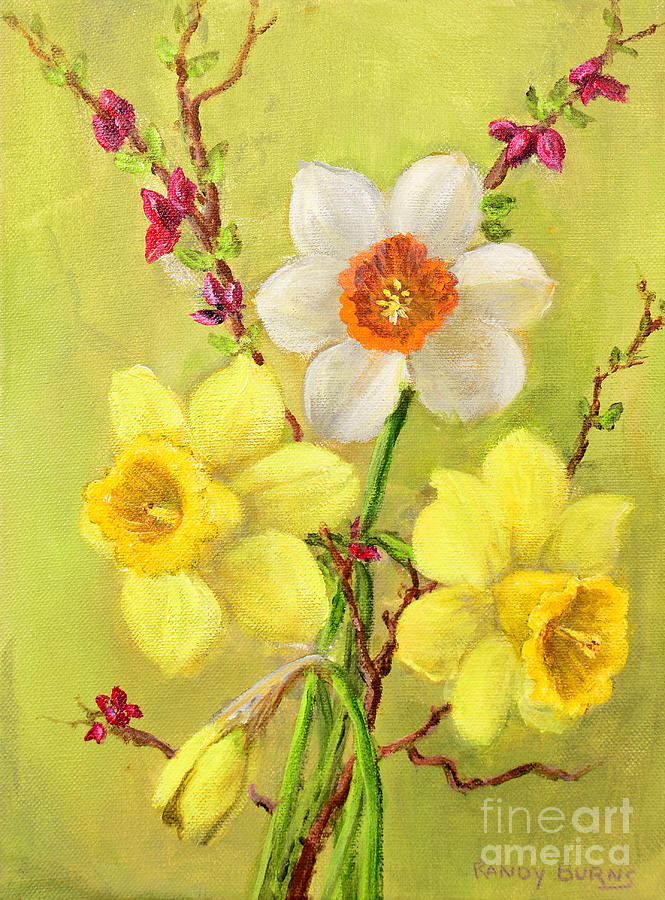 Spring Flowers Painting by Rand Burns