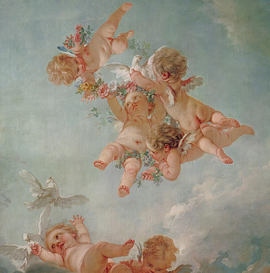 Francois Boucher Painting - Spring by Francois Boucher